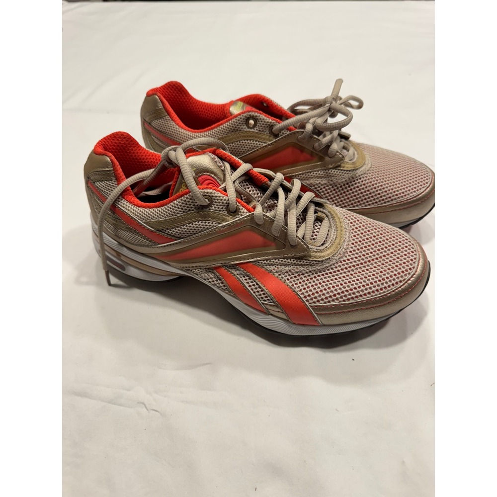 Reebok EasyTone Gold Orange Mesh Walking  Sneakers Womens 9 RB911PVN11J11260